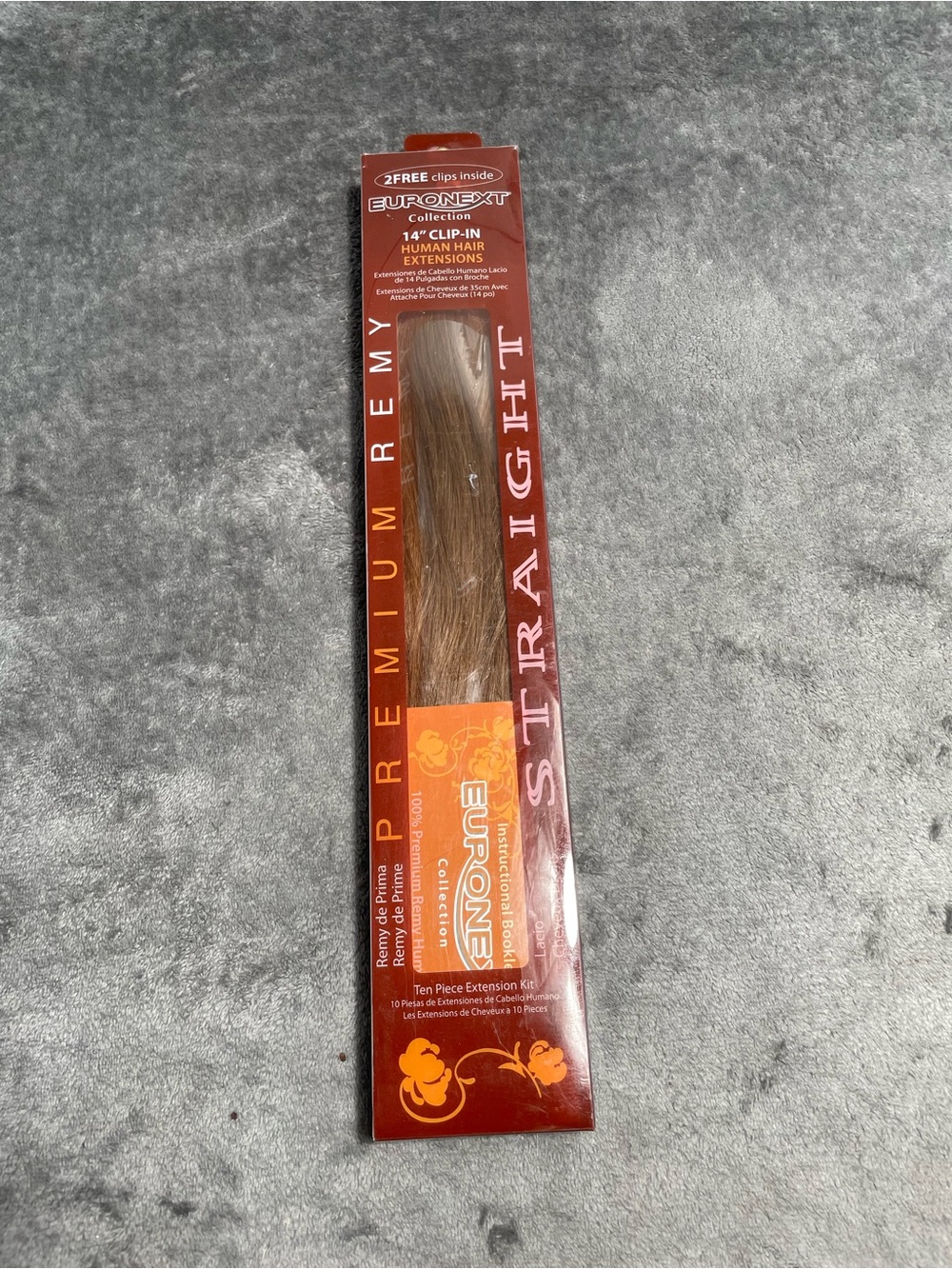 Euronext Premium Straight 14" Clip-In Human Hair Extensions - Chestnut Brown